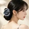 Novo prendedor de cabelo garra de flor estilo chinês degradê, parecido com fada, para mulheres, prendedor de cabelo grande de rosa, prendedor de tubarão de alta qualidade para a parte de trás da cabeça