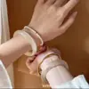 Pulseira Olho de Gato Dourado Champagne, Joia de Gelatina Lichia Lua Branca, Pulseira de Jade Popular em Transmissão Ao Vivo Tiktok e Kuaishou, Atacado de Fábrica