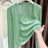 Elegante chal tejido de estilo femenino para mujer, corto y fino, cárdigan para proteger del sol, irradia una sensación de alta gama, para combinar con una falda de tirantes