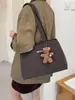 Bolsa de Tote Bordada en Inglés Lemon Corner Grid para Estudiantes Universitarios, Fresca y Relajante, Versátil para el Trayecto al Trabajo, Clases y Salidas, Bolso Cruzado
