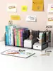 Estante de livros simples prateleira de mesa infantil combinação de prateleiras de livros para mesa de estudante simples moderna uso dormitório pequena estante de livros