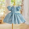 Vestido de Primeiro Aniversário para Meninas, Fantasia de Anfitriã Infantil, Performance de Piano, Vestido de Princesa para Desfile de Daminha de Honra Transfronteiriço, Temporada de Primavera