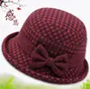 Otoño e invierno para mediana edad y ancianos moda coreana elegante material de lana cálido sombrero tipo cuenca moda para madres de mujer sombrero de pescador versátil