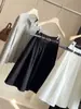 Falda blanca estilo colegial línea A para mujer, verano nuevo, cintura alta, falda tipo paraguas con temperamento, para petite, cintura elástica, falda midi esponjosa