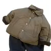 Abrigo de algodón acolchado y forrado de felpa para niños 2026 nuevo estilo de invierno para niños y niñas, chaqueta de algodón engrosada y elegante versión coreana