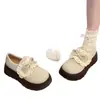 Zapatos de Cuero con Cordones de Plataforma de Suela Gruesa Estilo Universitario Dulce Retro para Mujer, Nuevo Modelo Otoño 2026, Adecuados para Combinar con Faldas, Zapatos Individuales Birkenstock