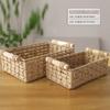 Cesta tejida para almacenamiento diverso con asa, caja de almacenamiento de escritorio para llaves, control remoto, cesta de ratán para guardar cosméticos, cesta para ropa interior