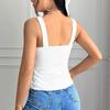 2026 Europeo y Americano Transfronterizo Primavera y Verano Nuevo Comercio Exterior Más Vendido Mujer Color Sólido Jacquard Delgado Moda Sexy Camisola