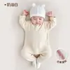 Mameluco para bebé, diseño de caricatura, cálido, traje para gatear de recién nacido, nuevo estilo de primavera y otoño para niñas, mameluco de manga larga, sin costuras, estilo coreano, ropa para lactantes