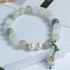 Pulseira Verde Natural Xinjiang Tianshan Pulseira de Jade Branco Pulseira de Bambu Flutuante Suprimento para Presente ao Vivo