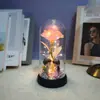 Lâmpada com Cúpula de Vidro Flor Eterna Folha de Ouro Flor de Rosa Meninas Dia dos Namorados Chinês Dia das Mães Aniversário Presente Criativo Atacado