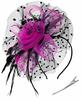Tocados de plumas de Amazon Explosiones, accesorios para el cabello de novias europeas y americanas, tocados para festivales de carreras de caballos, tocado pequeño de malla retro