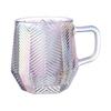 Copo Simples de Vidro com Alças Estilo Mori Listrado Copo Doméstico para Beber Copo de Leite para Café da Manhã Estilo ins Copo de Café Coração de Menina
