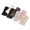 Modelo nuevo 2026 toetox mismo estilo calcetines de yoga de cinco dedos con espalda descubierta para mujer ejercicio de fitness en interiores calcetines de dedos divididos Pilates