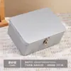Caja de Hierro Rectangular con Tapa Abatible, Caja para Guardar Documentos, Caja para Guardar Cosméticos, Caja Sorpresa para Juguetes Infantiles, Caja de Almacenamiento para Escritorio