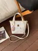 Bolsa de Mão, Bolsa Tote Pequena, Bolsa de Trabalho Exquisita e Versátil, Bolsa de Ombro Transversal com Estampa de Desenho Animado Doce de Nicho Coreano para Mulheres