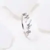 Anillo Geométrico de Flor de Color Irregular con Espiga de Trigo Abierta Moda Versátil Banda de Anillo Colorfast de Alto Grado