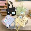 Bolsa de Metrô Ins Fofa Estilo Japonês Cor Contrastante Bolsa de Mão Feminina Grande Capacidade Bolsa Transversal Bolsa de Metrô para Estudante Aula Trajeto