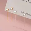 Pendientes de Corazón de Cristal de Plata de Ley S925 Nalan, Pendientes Exquisitos y Simples de Diseño de Nicho Estilo Ins M08020