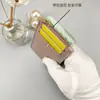 2022 nuevo estilo bolsa pequeña para tarjetas de mujer monedero ultra delgada para tarjetas con tirador color sólido corta mini tarjetero licencia de conducir