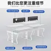 Escritorio de Oficina para Empleados, Blanco, Simple y Minimalista, con un Toque de Lujo Ligero y Gama Alta, Pantalla Divisoria y Cajón