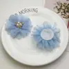 Acessórios de Flor de Cor Pura com Lantejoulas em Renda Bordados à Mão com Pérolas para Grampos de Cabelo DIY Infantil, Acessórios para Roupas, Bolsas, Sapatos e Meias