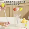 Cepillo para Popotes de Bebé de Mango Largo, Cepillo para Tetinas, Cepillo para Biberones, Cepillo Limpiador para Bebés, Cepillo Limpiador Pequeño de Cocodrilo para Niños, Cerdas Suaves