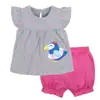 Comercio Exterior Ropa Infantil Verano Nuevo Transfronterizo Al por Mayor Hombres y Mujeres Bebé Manga Corta Pantalones Cortos Camiseta Conjunto de Dos Piezas