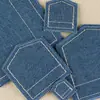 Parche Bordado de Comercio Transfronterizo Mezclilla Azul Oscuro Bolsillo Falso Parche Termoadhesivo Accesorio Decorativo Parche de Tela para Zapatos y Sombreros