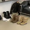 Botines nuevos de estilo coreano vintage de gamuza color caqui para mujer con hebilla de cinturón, botas de pierna de pantalón plisada, adelgazantes y a la moda