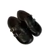 Mocassins Veludados Esculpidos Estilo Britânico Retrô para Mulheres 2025 Novos Outono e Inverno Versáteis Sapatos Baixos Casuais Sapatos Pequenos de Couro para Mulheres