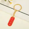 Estilo Nacional Creativo Texto Inspirador Llavero de Metal Ovalado Bendición Llavero de Coche Exquisito Colgante de Bolso Regalo