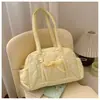 Bolsa Boston Portátil Estilo Coreano para Mulheres, Bolsa de Ombro/Axila Fashion com Laço, Bolsa Tote Grande Capacidade para o Dia a Dia