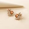 Pendientes de aleación con gemas de diamantes de alta gama, estilo retro transfronterizo europeo y americano, con destellos superbrillantes y cristales de diamantes para mujer.