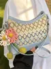 Bolso de axila tejido de paja arcoíris modelo nuevo 2026 transfronterizo para mujer, bolso de hombro cruzado simple casual de nicho para la playa