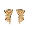 Pendientes de Flor Tridimensionales con Superficie Brillante, Pétalos Plisados, Pendientes Exagerados de Pasarela para Metaleros Europeos y Americanos, Suministro Transfronterizo