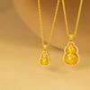 Pingente de Cabacinha Giratória Ponto Dourado Antigo Estilo Xiaohongshu Pingente Fulu Joias Femininas Joias Folheadas a Ouro Latão Atacado