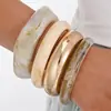 Pulsera de Borde Ancho con Superficie de Espejo de Venta Caliente Transfronteriza Europea y Americana, Pulsera Brillante Exagerada Personalizada, Pulsera de Resina Acrílica