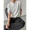 Nueva Camisa Henley Coreana de Verano Estilo Old Money Refrescante para Viajar al Trabajo, Casual, Retro, Camiseta Cómoda para Hombre