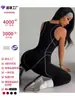 Macacão Feminino 2026 Novo Estilo Europeu e Americano Macacão com Linhas Brancas Fluidas Contrastantes com Zíper nas Costas Sem Costura Cintura Alta Levanta Bumbum