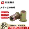 Tuerca remachable de cabeza plana con patrón vertical, Tuerca remachable de hierro de cabeza plana con patrón vertical galvanizada, Chapado de color