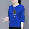 Comércio exterior transfronteiriço último lote de comércio exterior marca grande moda para mães roupas femininas plus size para meia-idade e idosos manga de três quartos solta manga média camiseta feminina