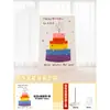 Decoración de primer cumpleaños con notas adhesivas de colores, pastel, tablero KT, globos para niños y niñas, accesorios para fotos de escena de hotel, pared de fondo