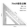 Régua Triangular para Marcenaria Yunbei Liga de Alumínio Régua de Ângulo Reto para Marcenaria 7 Polegadas Imperial/Métrico Régua de Ângulo de 90 Graus Dropshipping