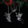 Decoración de Árbol de Navidad Transfronteriza Copo de Nieve de Acrílico Transparente Alce Ángel Niña Colgante Decoración de Atmósfera Navideña