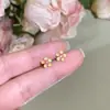 Brincos Pequenos de Flor com Cor Gradiente para Mulheres 2026 Novos Pequenos Modernos Versáteis Piercings de Cartilagem da Orelha Piercings de Concha Acessórios de Orelha