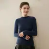 Nuevo suéter de cachemira 100% de cuello medio para mujer, suéter de punto tipo pullover base de cachemira pura, corte ajustado y favorecedor