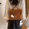 Mochila de Gamuza Otoño Gato 2026 Bolsa Escolar para Mujer Viajes Diarios Gran Capacidad Superficie Suave Doble Correa de Hombro Estampado Popular Estilo Nuevo