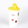Botella de bebida con pajita de dibujos animados de animales 3D, vaso para jugo, vaso de plástico, regalos promocionales, al por mayor, en stock