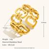 Anillo Abierto Grande de Acero Inoxidable Chapado en Oro de 18 Quilates con Diseño de Nicho Elegante, Joyería de Mano Personalizada para Mujer, Cruzada Europea y Americana